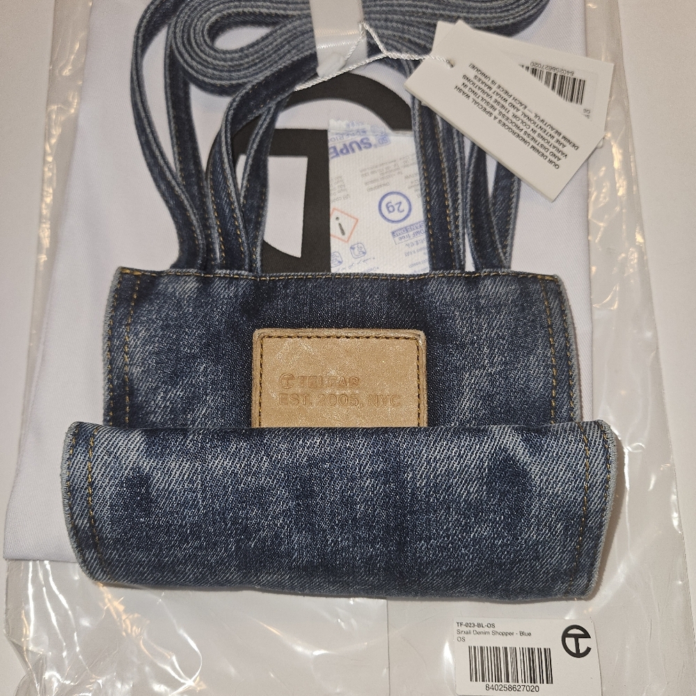 Telfar: Small Denim Shopper - Blue - Picture 12 of 16